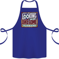 You're Looking at an Awesome Husband Cotton Apron 100% Organic Royal Blue