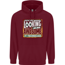 You're Looking at an Awesome IT Technician Mens 80% Cotton Hoodie Maroon