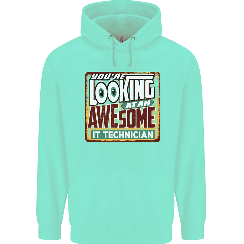 You're Looking at an Awesome IT Technician Mens 80% Cotton Hoodie Peppermint
