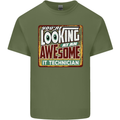 You're Looking at an Awesome IT Technician Mens Cotton T-Shirt Tee Top Military Green