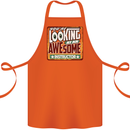 You're Looking at an Awesome Instructor Cotton Apron 100% Organic Orange