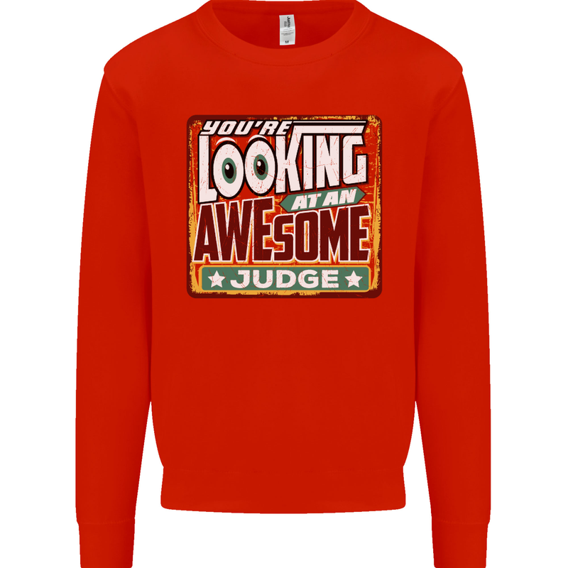 You're Looking at an Awesome Judge Mens Sweatshirt Jumper Bright Red
