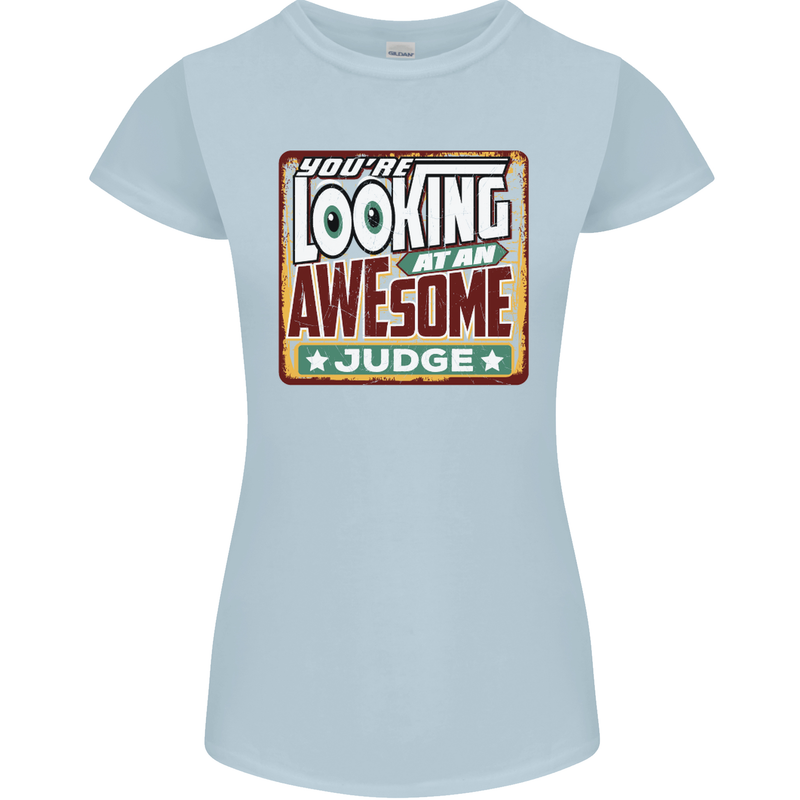 You're Looking at an Awesome Judge Womens Petite Cut T-Shirt Light Blue