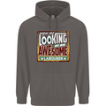 You're Looking at an Awesome Labourer Mens 80% Cotton Hoodie Charcoal