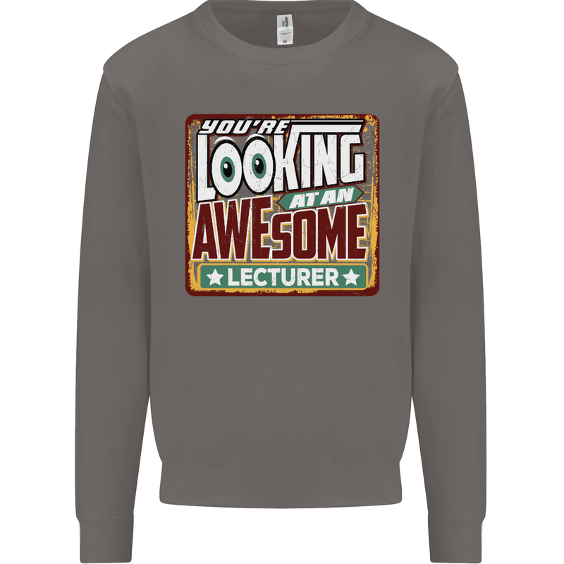 You're Looking at an Awesome Lecturer Mens Sweatshirt Jumper Charcoal