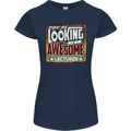 You're Looking at an Awesome Lecturer Womens Petite Cut T-Shirt Navy Blue