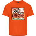 You're Looking at an Awesome Librarian Mens Cotton T-Shirt Tee Top Orange