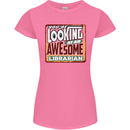 You're Looking at an Awesome Librarian Womens Petite Cut T-Shirt Azalea