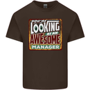 You're Looking at an Awesome Manager Mens Cotton T-Shirt Tee Top Dark Chocolate
