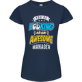 You're Looking at an Awesome Manager Womens Petite Cut T-Shirt Navy Blue