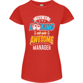 You're Looking at an Awesome Manager Womens Petite Cut T-Shirt Red
