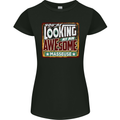 You're Looking at an Awesome Masseuse Womens Petite Cut T-Shirt Black