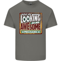 You're Looking at an Awesome Mechanic Mens Cotton T-Shirt Tee Top Charcoal
