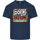 You're Looking at an Awesome Mechanic Mens Cotton T-Shirt Tee Top Navy Blue