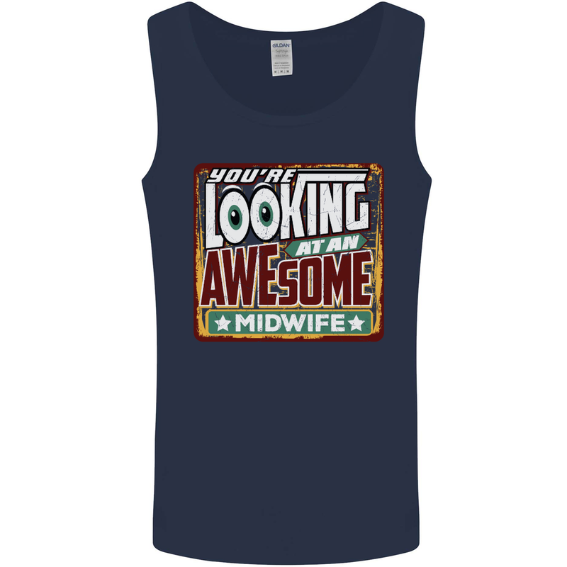 You're Looking at an Awesome Midwife Mens Vest Tank Top Navy Blue