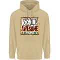 You're Looking at an Awesome Papa Mens 80% Cotton Hoodie Sand