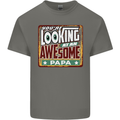 You're Looking at an Awesome Papa Mens Cotton T-Shirt Tee Top Charcoal