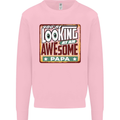 You're Looking at an Awesome Papa Mens Sweatshirt Jumper Light Pink
