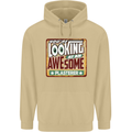 You're Looking at an Awesome Plasterer Mens 80% Cotton Hoodie Sand