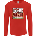 You're Looking at an Awesome Plasterer Mens Long Sleeve T-Shirt Red