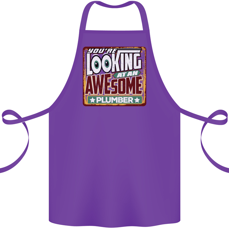 You're Looking at an Awesome Plumber Cotton Apron 100% Organic Purple