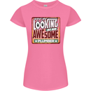 You're Looking at an Awesome Plumber Womens Petite Cut T-Shirt Azalea