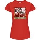 You're Looking at an Awesome Plumber Womens Petite Cut T-Shirt Red