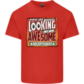 You're Looking at an Awesome Receptionist Mens Cotton T-Shirt Tee Top Red