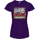You're Looking at an Awesome Roofer Womens Petite Cut T-Shirt Purple