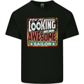 You're Looking at an Awesome Sailor Sailing Mens Cotton T-Shirt Tee Top Black