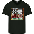 You're Looking at an Awesome Sales Rep Mens V-Neck Cotton T-Shirt Black