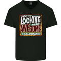 You're Looking at an Awesome Salesman Mens V-Neck Cotton T-Shirt Black