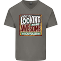 You're Looking at an Awesome Scaffolder Mens V-Neck Cotton T-Shirt Charcoal