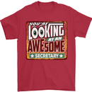 You're Looking at an Awesome Secretary Mens T-Shirt Cotton Gildan Red