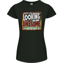 You're Looking at an Awesome Secretary Womens Petite Cut T-Shirt Black