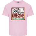 You're Looking at an Awesome Singer Mens Cotton T-Shirt Tee Top Light Pink