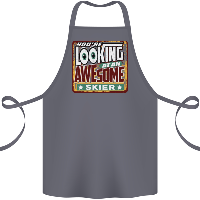 You're Looking at an Awesome Skier Cotton Apron 100% Organic Steel