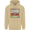 You're Looking at an Awesome Skier Mens 80% Cotton Hoodie Sand