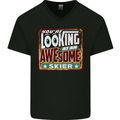 You're Looking at an Awesome Skier Mens V-Neck Cotton T-Shirt Black
