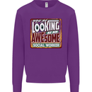 You're Looking at an Awesome Social Worker Mens Sweatshirt Jumper Purple