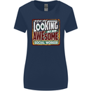 You're Looking at an Awesome Social Worker Womens Wider Cut T-Shirt Navy Blue