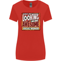 You're Looking at an Awesome Social Worker Womens Wider Cut T-Shirt Red