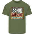 You're Looking at an Awesome Soldier Mens Cotton T-Shirt Tee Top Military Green