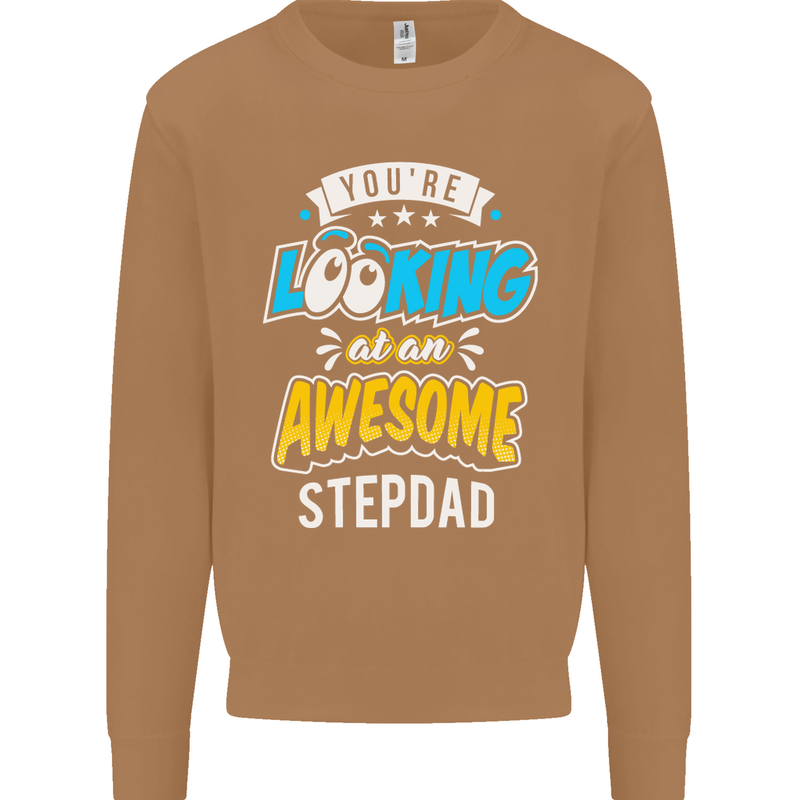 You're Looking at an Awesome Stepdad Mens Sweatshirt Jumper Caramel Latte
