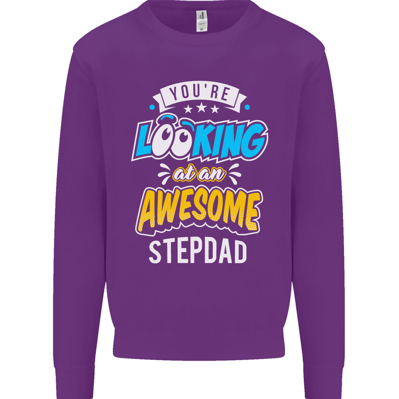 You're Looking at an Awesome Stepdad Mens Sweatshirt Jumper Purple