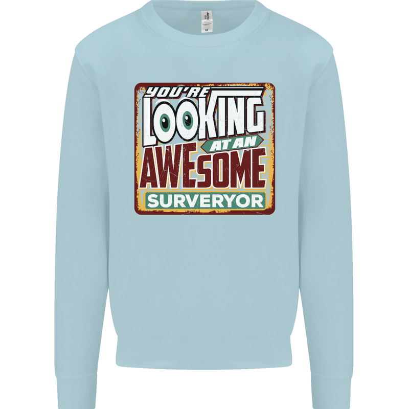 You're Looking at an Awesome Surveyor Mens Sweatshirt Jumper Light Blue