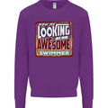 You're Looking at an Awesome Swimmer Kids Sweatshirt Jumper Purple