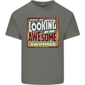 You're Looking at an Awesome Swimmer Kids T-Shirt Childrens Charcoal