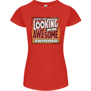 You're Looking at an Awesome Swimmer Womens Petite Cut T-Shirt Red