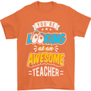 You're Looking at an Awesome Teacher Mens T-Shirt Cotton Gildan Orange